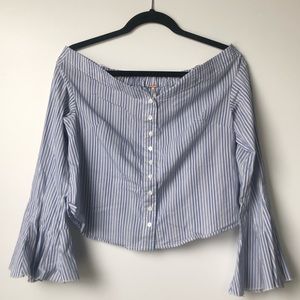 Free People Off the shoulder, button down top, XS